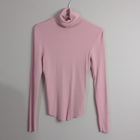 Zara ribbed stretch turtle neck basics dusty rose M - Picture 1 of 5